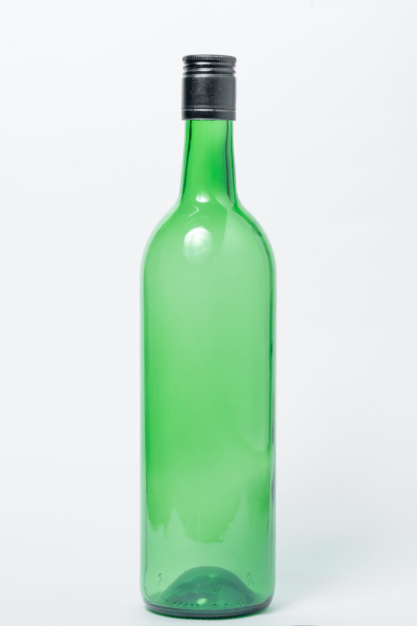 green wine bottles